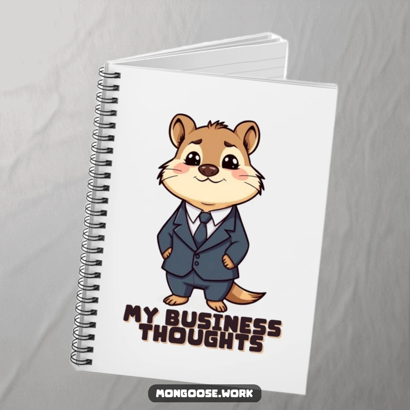 Funny Business Mongoose Notebook: A journal with a confused mongoose in a suit on the cover, perfect for jotting down funny thoughts and ideas.