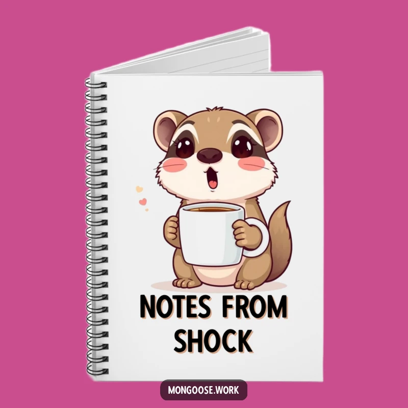 Funny Coffee Diary Notebook: Surprised Mongoose Journal for Ideas