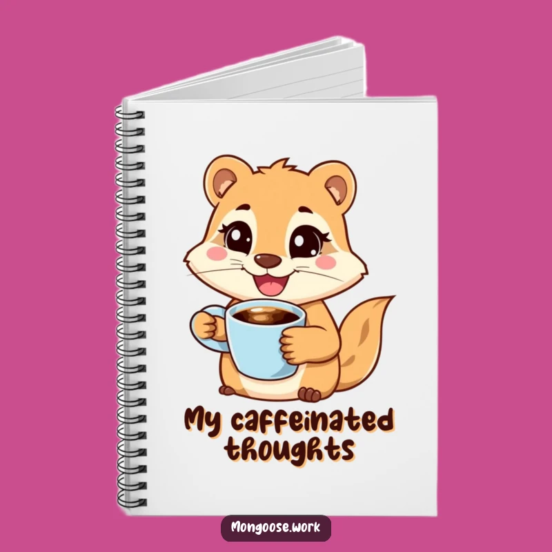 Funny Determined Mongoose Coffee Notebook - Hilarious Morning Journal