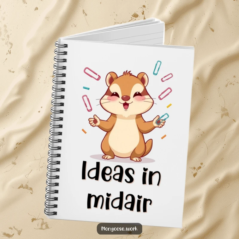 Funny Mongoose Notebook: An intensely focused mongoose juggling paper clips, ideal for noting ideas and a great funny gift.