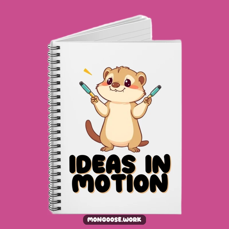 Funny Mongoose Juggling Pens Notebook - Hilarious Stationery for Ideas Gift