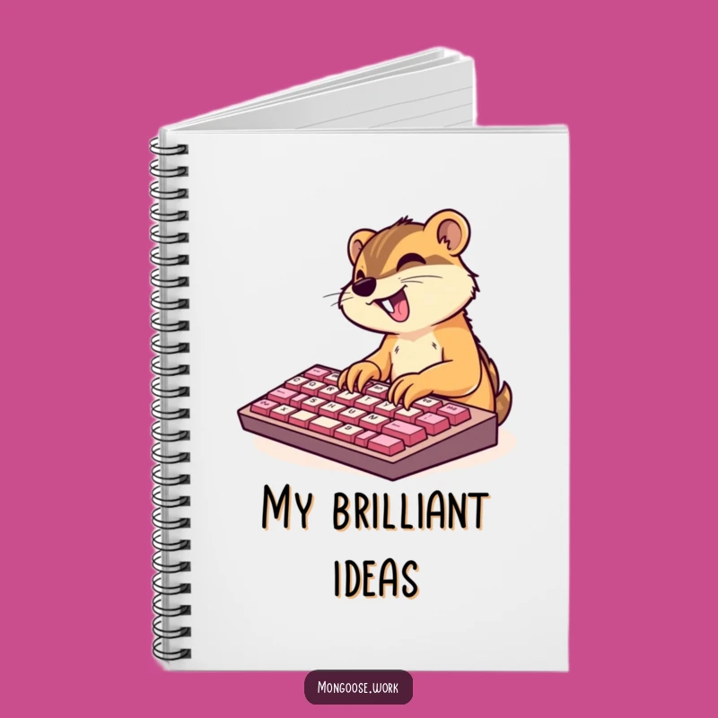 Funny Mongoose Typing Notebook: Excited Character, Great Funny Gift