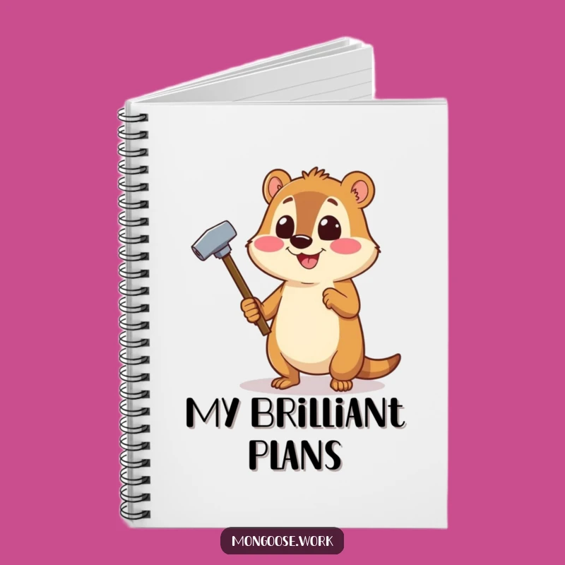 Funny Mongoose DIY Notebook - Cheerful Character Project Journal Gift