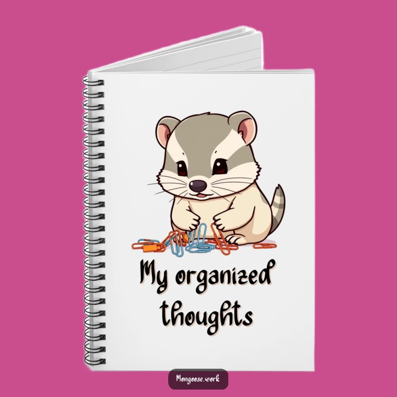 Funny Mongoose Paperclip Organizer Notebook - Jot Down Focused Ideas Gift