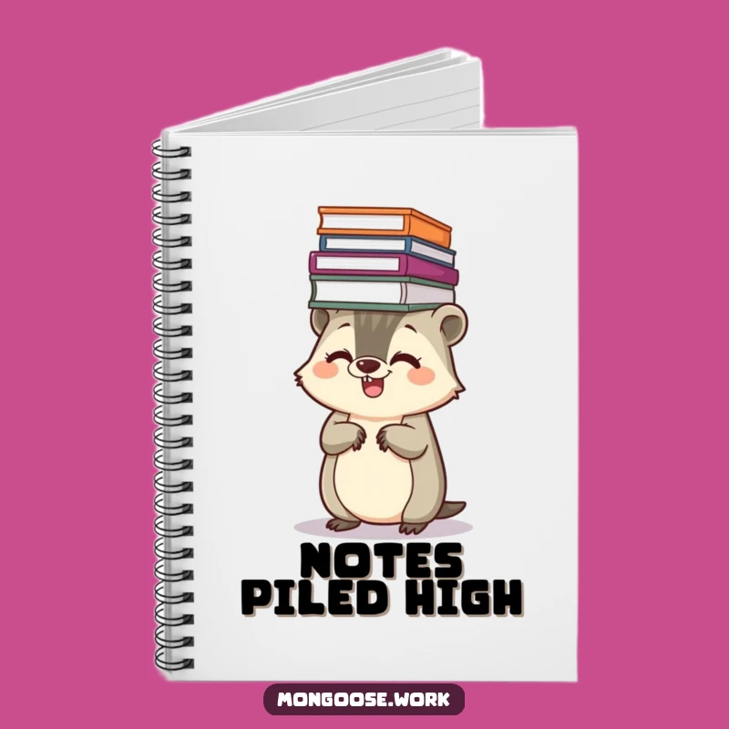 Funny Kawaii Mongoose Notebook, Juggling Files, Journal Your Organized Plans