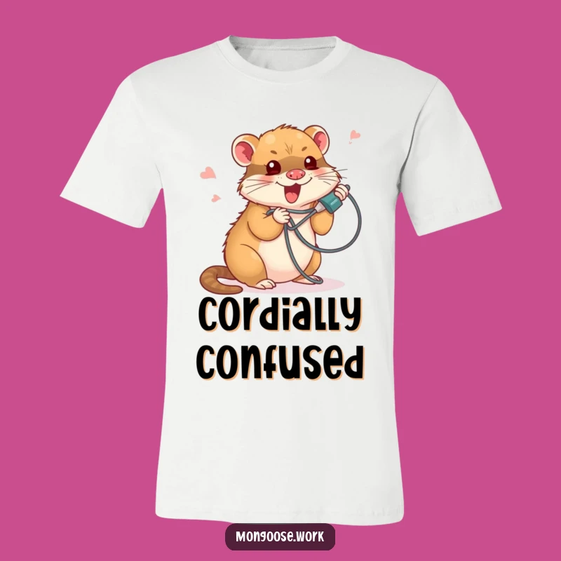 Funny Phone Cord Nightmare T-Shirt: Tangled Mongoose Tee Gift