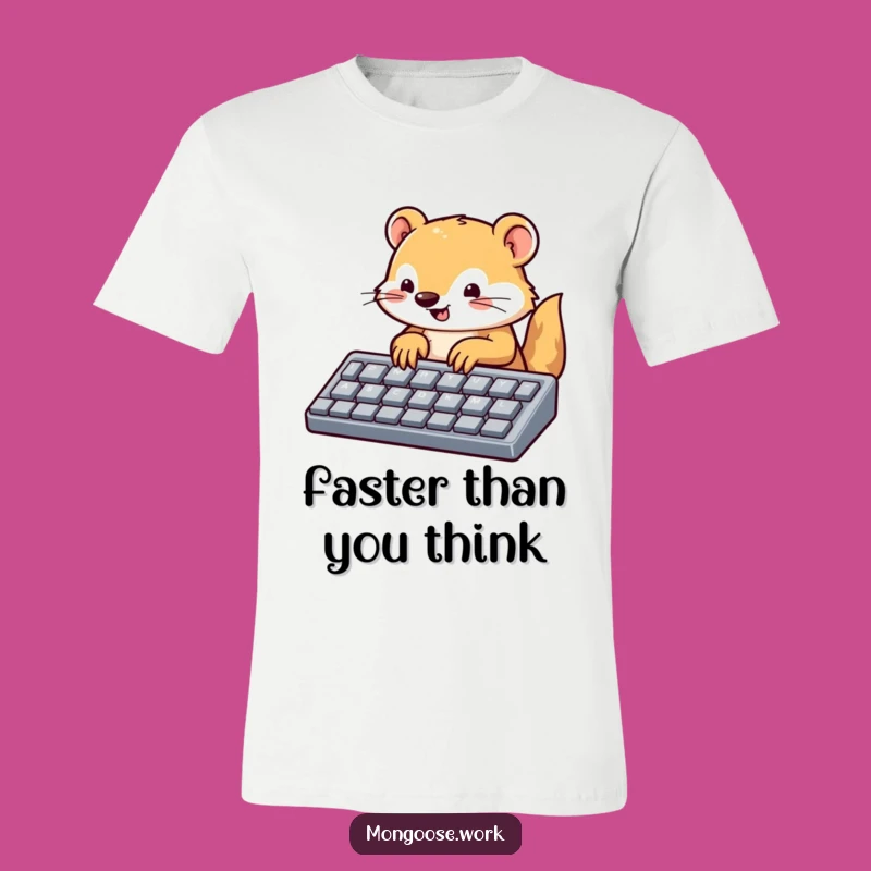 Funny Mongoose Keyboard T-Shirt: Cute Typist Tee, Tech Enthusiast Gift