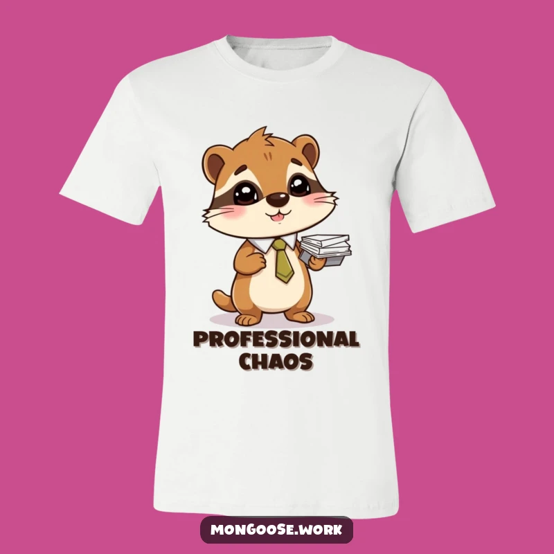 Funny Mongoose Tie T-Shirt: Dapper Professional Tee for Office Champs