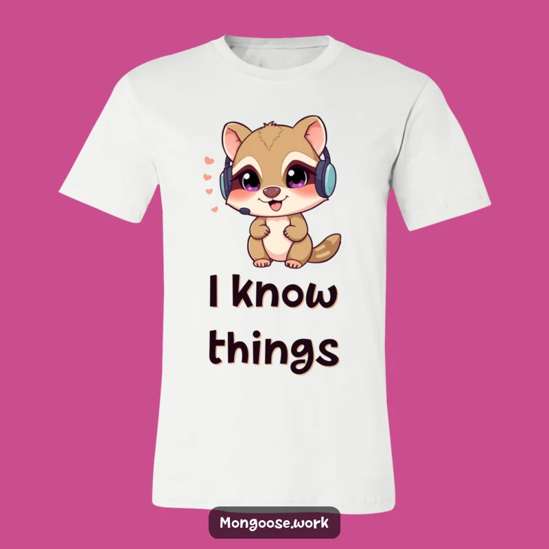 Funny Mongoose Secret Agent T-Shirt - Mischievous Character Tee Gift