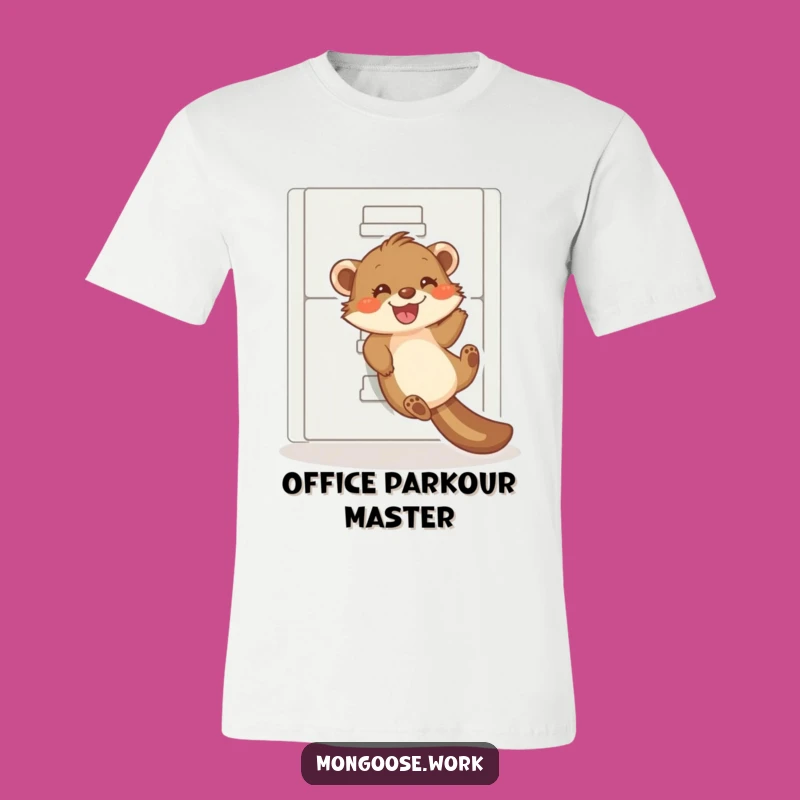 Funny Mongoose Filing Cabinet Slide T-Shirt - Epic Office Antics Tee