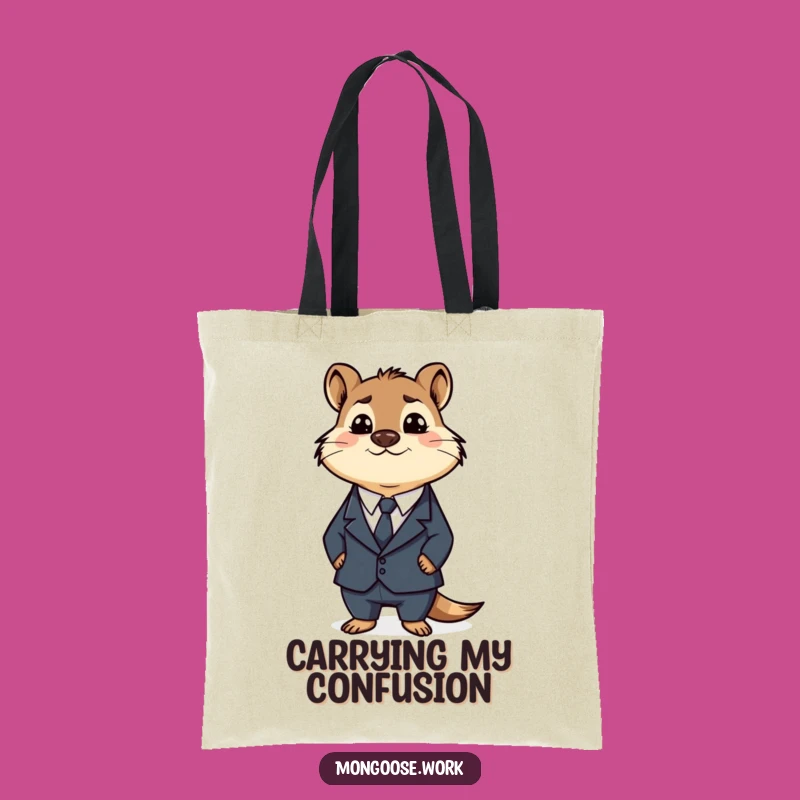 Funny Business Mongoose Tote Bag: Confused Executive Carryall for Stylish, Hilarious Gifts