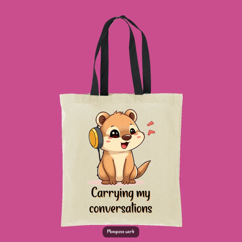 Funny Mongoose Canvas Tote Bag - Essential for Communicators