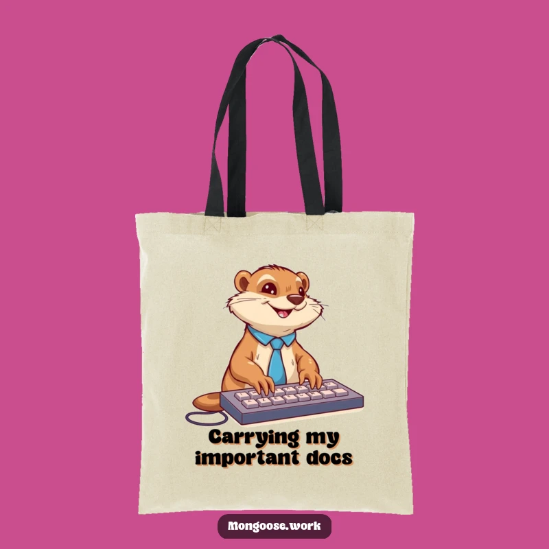 Funny Mongoose Tote Bag: Carry Your Tech Gear with Style, Perfect Funny Gift