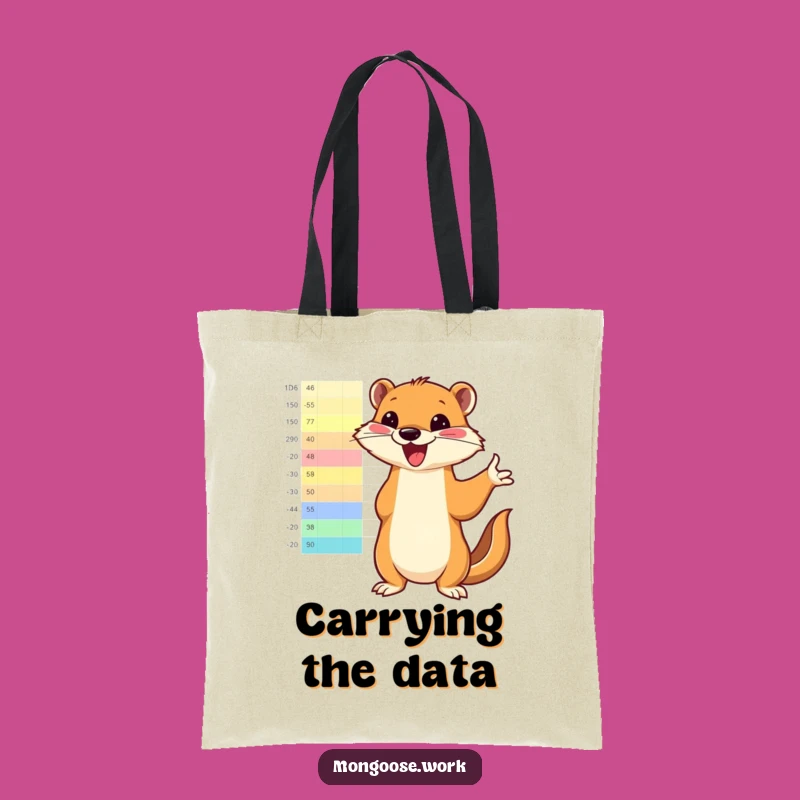 Funny Mongoose Tote Bag - Carry Your Data with Enthusiastic Office Style