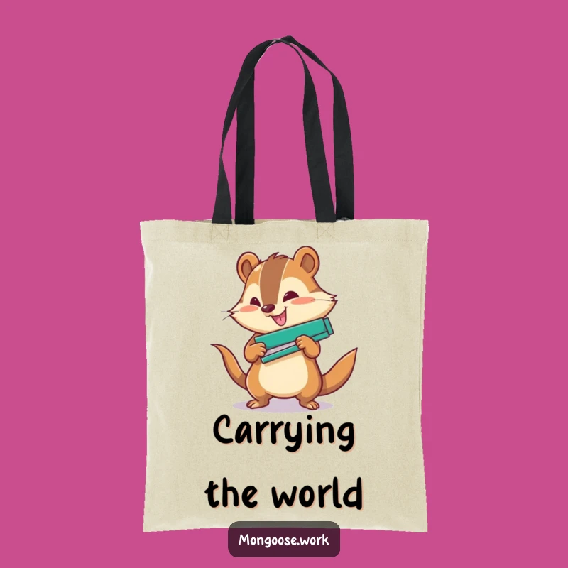 Funny Office Tote Bag: Mongoose Stapler Action, Practical Funny Gift for Errands