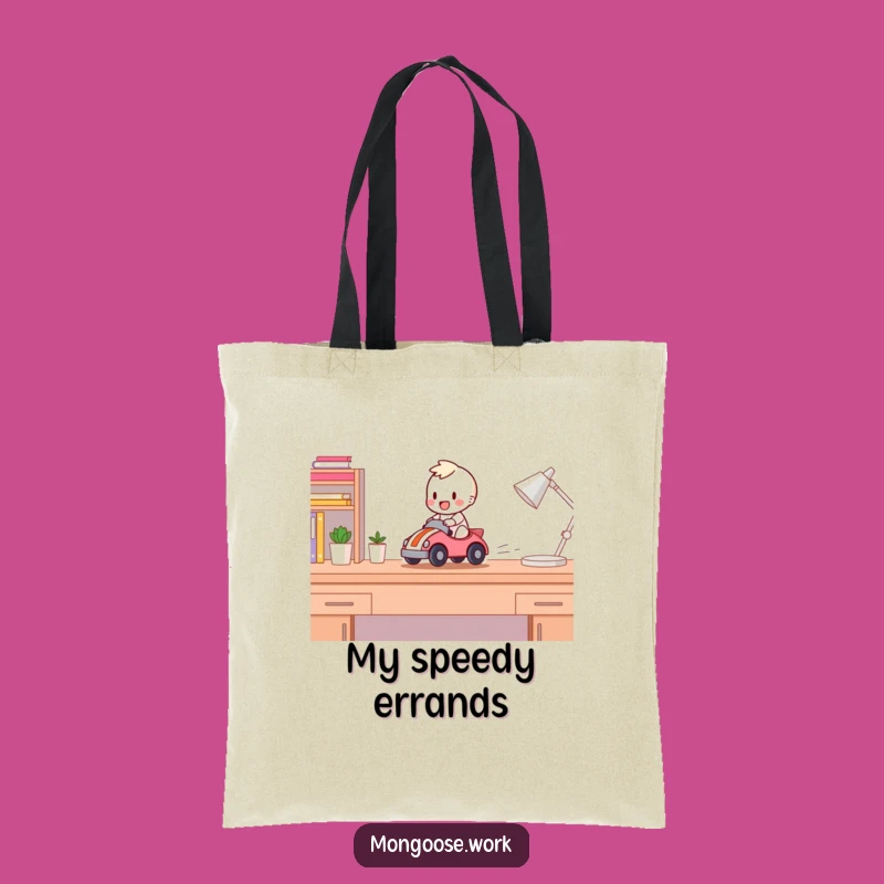 Funny Desk Racer Tote Bag: Carry Your Essentials at Full Speed with Character