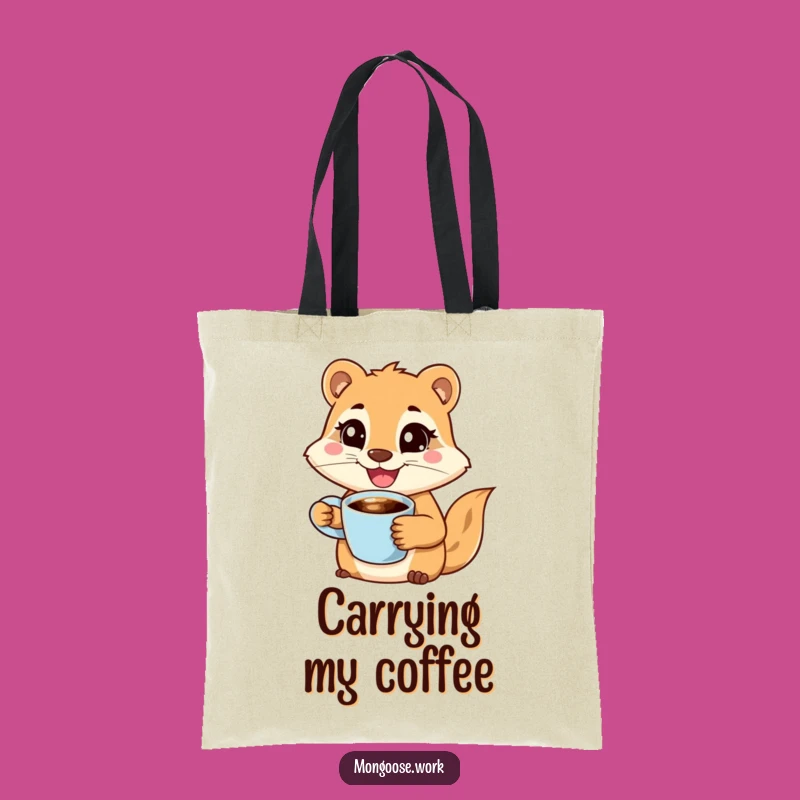 Funny Determined Mongoose Coffee Tote Bag - Stylish & Hilarious Accessory