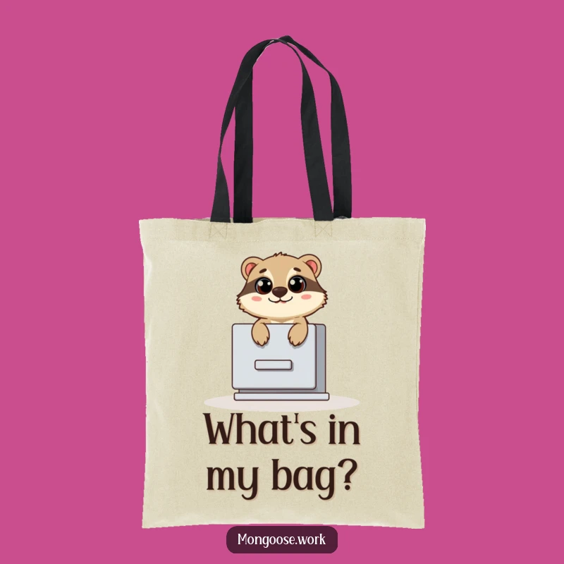 Funny Filing Cabinet Mongoose Tote Bag: Mongoose's Storage Surprise, An Amusing Funny Gift