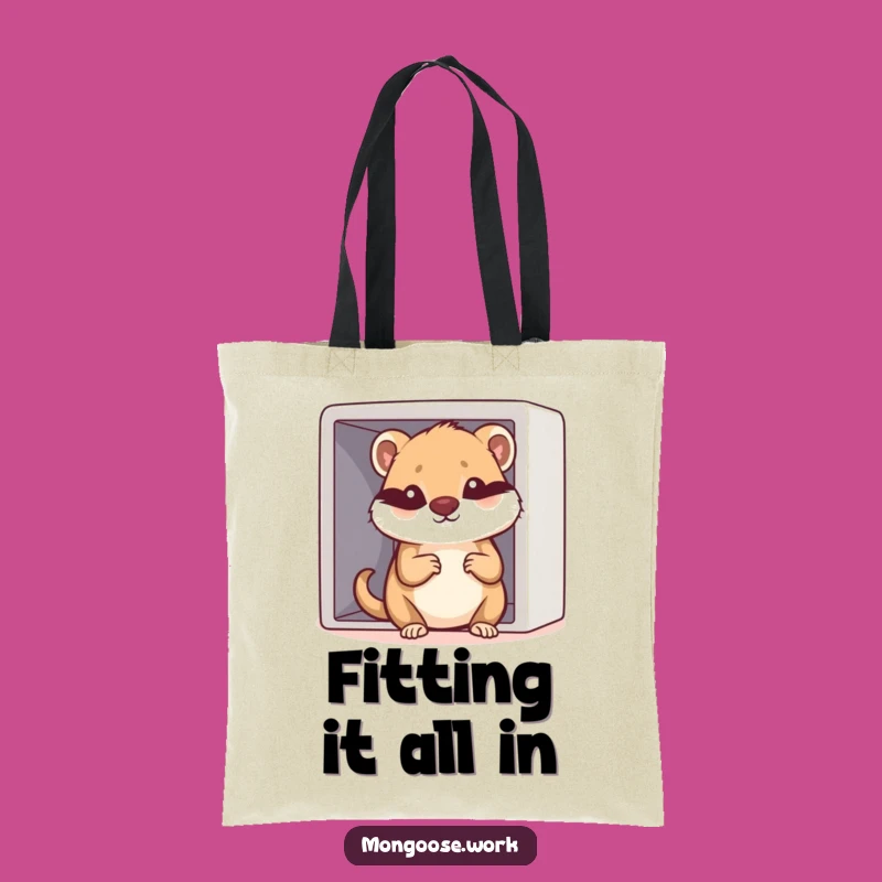 Funny Kawaii Mongoose Cubicle Tote Bag: Carry Your Workspace Woes