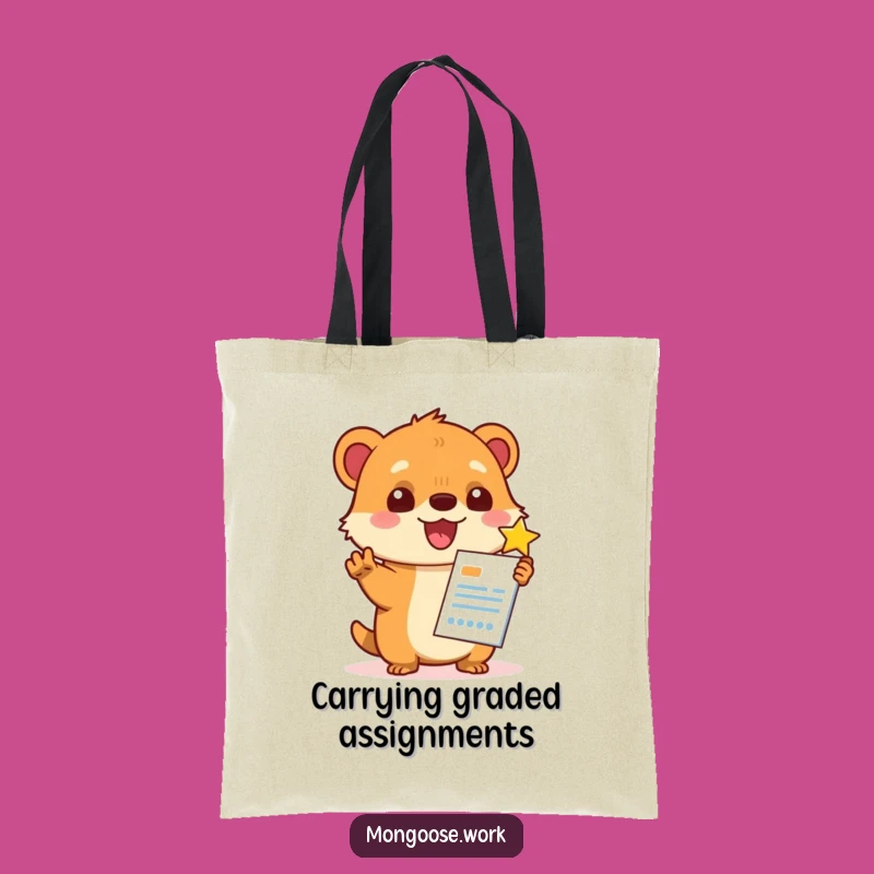 Funny Kawaii Mongoose Star Rating Tote Bag: Carry Your Appreciation Everywhere