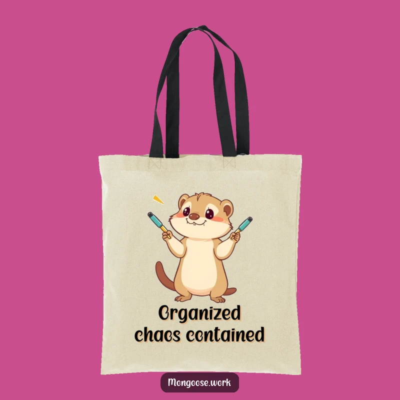 Funny Mongoose Juggling Pens Tote Bag - Carry Your Humor Everywhere Gift