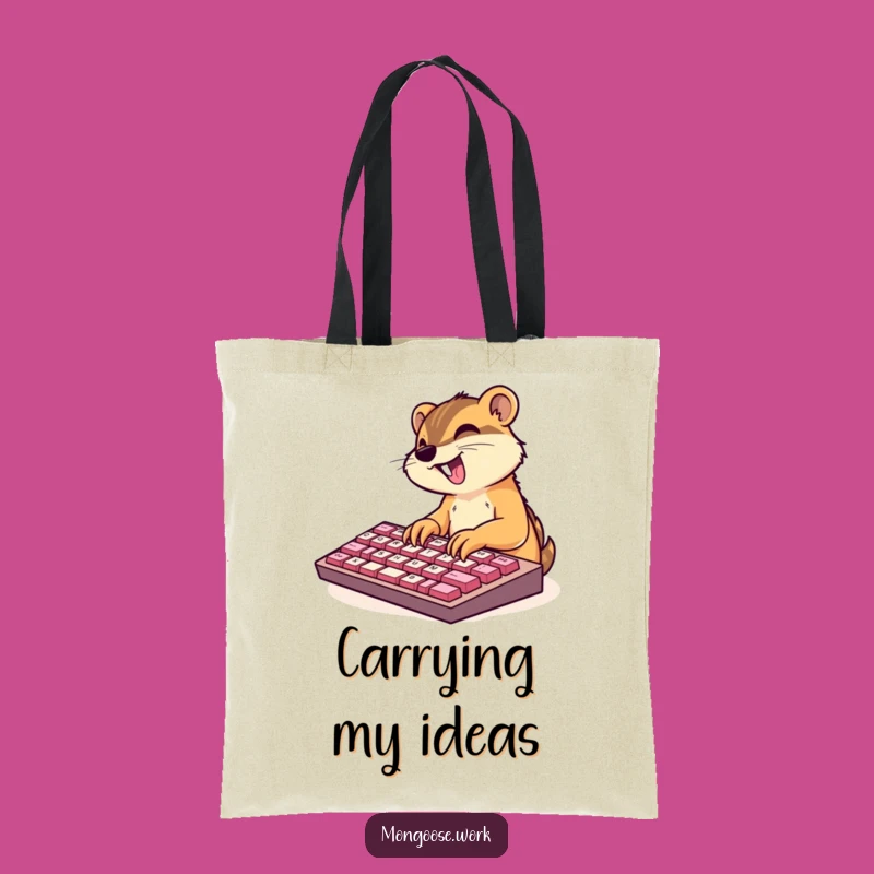 Funny Mongoose Messenger Bag: Excited Typing, Practical Funny Gift