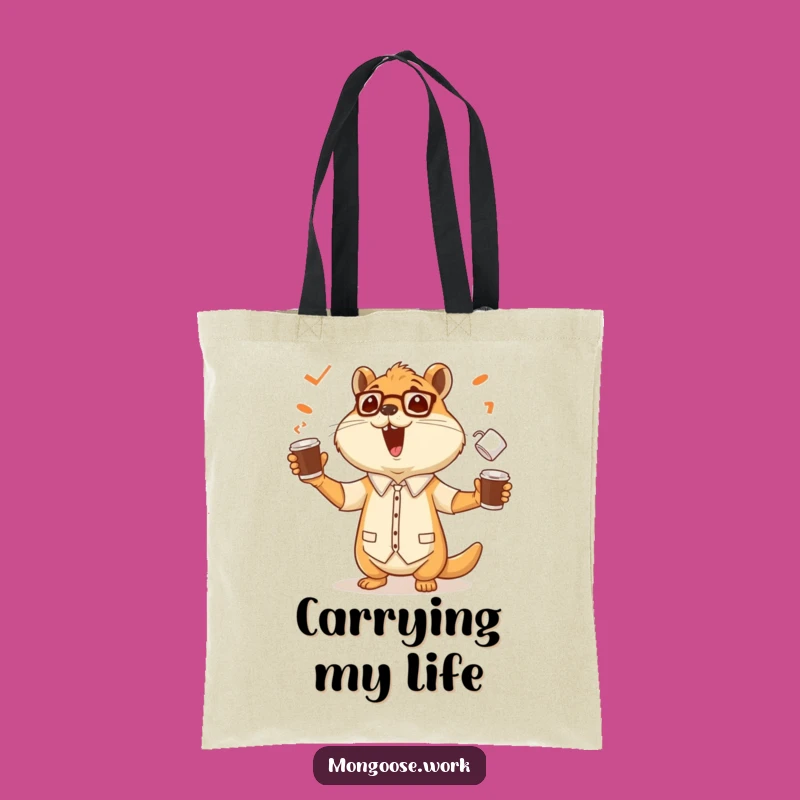 Funny Mongoose Office Worker Tote Bag: Carry Your Hustle Hilariously