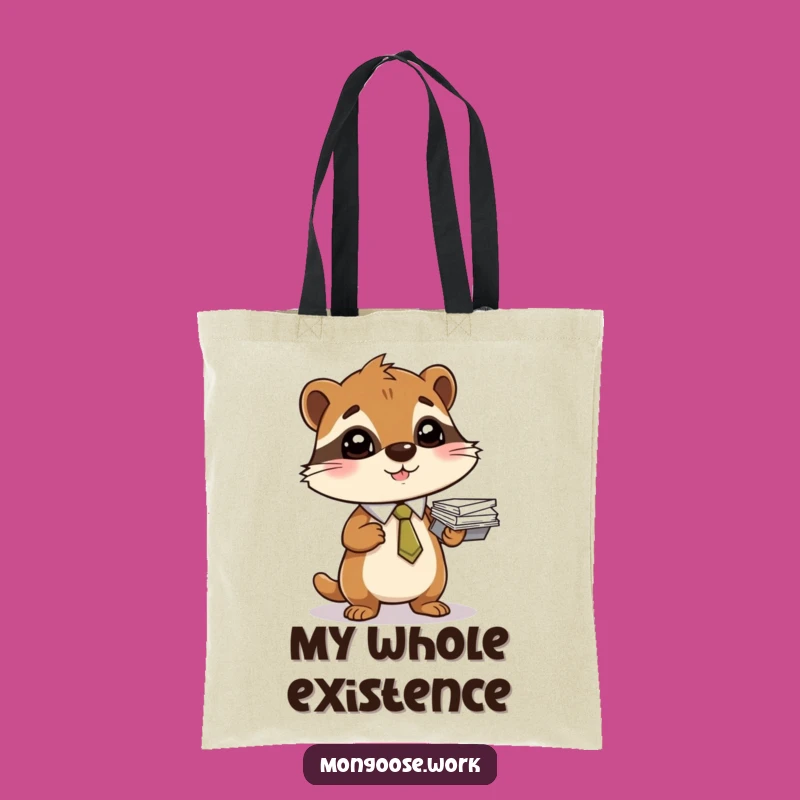 Funny Mongoose Paper Tote Bag: Carry Your Load with Professional Flair