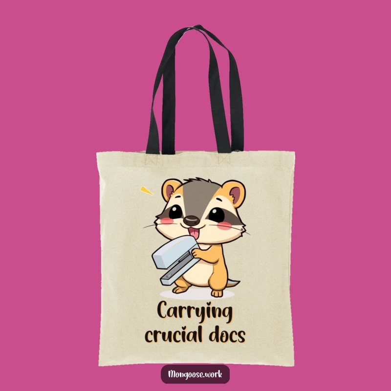 Funny Mongoose Tote Bag - Carry Your Essentials with Dramatic Office Flair