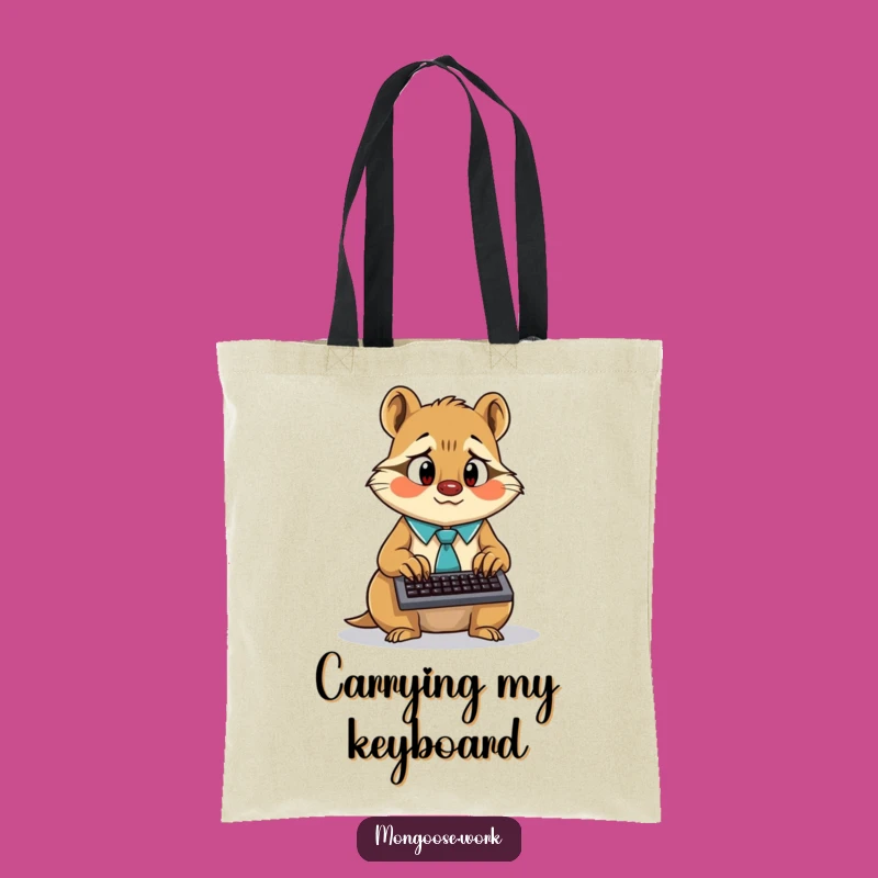 Funny Mongoose Tote Bag, Frantic Typist, Busy Bee Carryall Gift