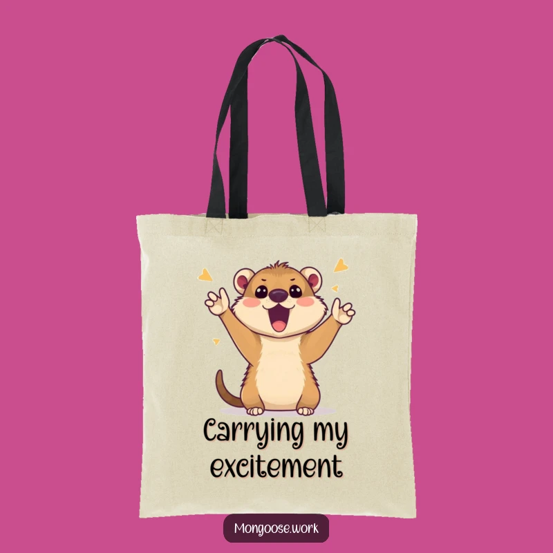 Funny Mongoose Video Call Tote Bag: Carry Your Cheer - Funny Gift