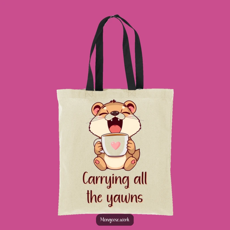 Funny Mongoose Yawn Tote Bag - Adorable & Practical, Perfect Funny Gift for Shoppers